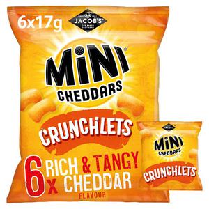 Jacob'S Jacobs Mini Crunchlets Tangy Cheddar 6X17g