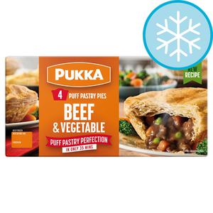 Pukka Pies Pukka Beef & Vegetable Puff Pastry Pies 4 Pack