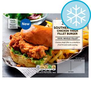 Tesco Southern Fried Chicken Thigh Fillet Burger 300G