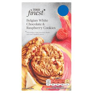 Tesco Finest Belgian White Chocolate & Raspberry Cookies 200G