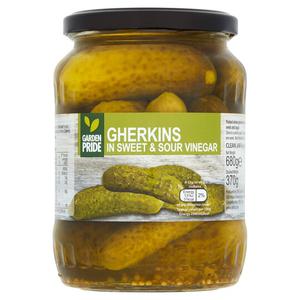 Garden Pride Gherkins In Sweet & Sour Vinegar 680G