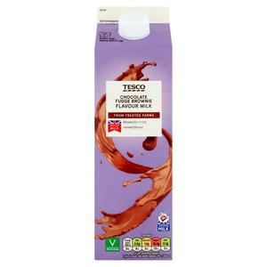 Tesco Fudge Brownie Flavoured Milk 1L