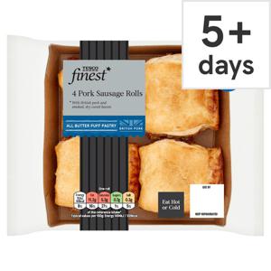 Tesco Finest 4 Pork Sausage Rolls 188G