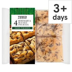 Tesco 4 Rosemary & Sea Salt Focaccia 200G