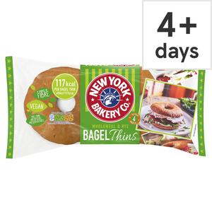 New York Bakery Wholemeal & Rye Bagel Thins 4 Pack