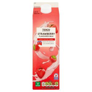 Tesco Strawberry Flavoured Milk 1L