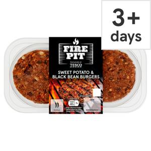 Tesco 2 Sweet Potatoes & Blackbean Burgers 215G