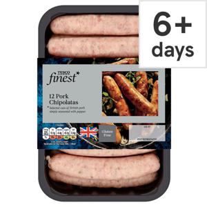 Tesco Finest 12 Pork British Chipolata 375G