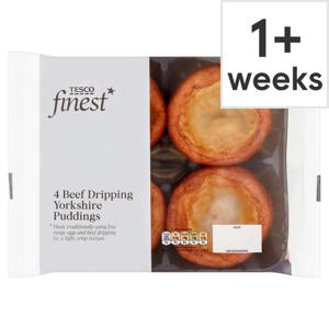 Tesco Finest 4 Beef Dripping York Shire Puddings 190G