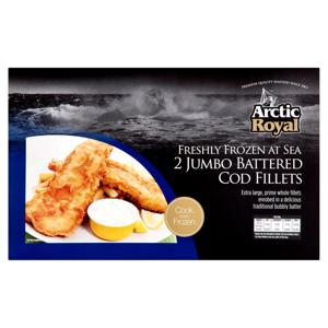 Arctic Royal 2 Jumbo Battered Cod Fillets 500g