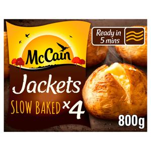 McCain 4 Frozen Baked Jacket Potatoes 800g