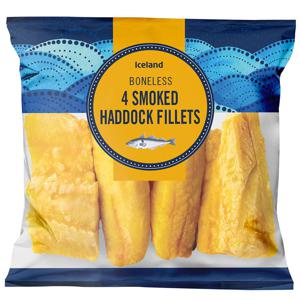 Iceland 4 Boneless Smoked Haddock Fillets 460g