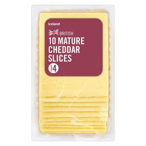 Iceland 10 Mature Cheddar Slices 250g