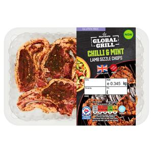 Morrisons British Lamb Mint And Chilli Sizzle Chops