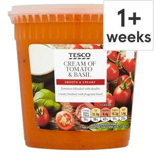 Tesco Tomato & Basil Soup With Double Cream 600G