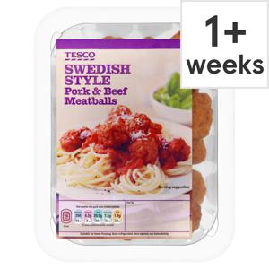 Tesco Swedish Beef & Pork Meatballs 350G