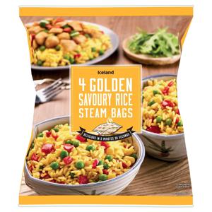 Iceland 4 Golden Savoury Rice Steam Bags 600g