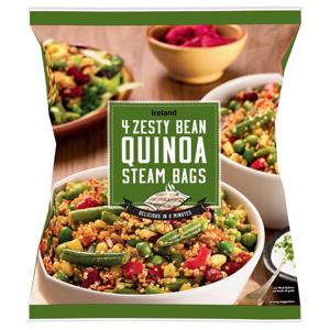 Iceland Zesty Bean Quinoa Steam Bags 500g