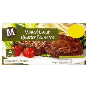 Morrisons 4 Minted Lamb Quarter Pounders