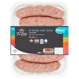 Morrisons The Best 6 Gluten Free Pork Hot Dog Sausages