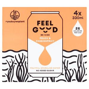 The Feel Good Drinks Co Feel Good Peach & Passion Fruit Fruitful Sparkling Water