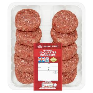 Morrisons British 10 Quarter Pounder Beef Burgers