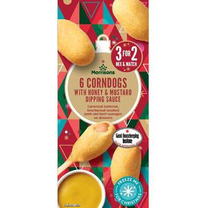 Morrisons Christmas Corndogs With Honey And Mustard Sauce