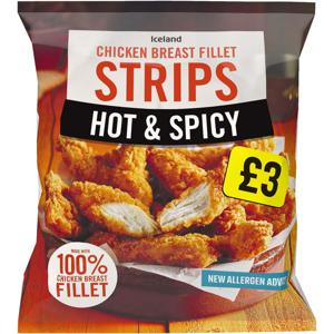 Iceland Hot & Spicy Chicken Breast Fillet Strips 600g