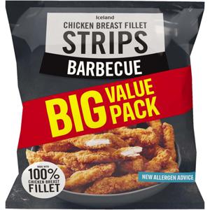 Iceland Barbecue Chicken Breast Fillet Strips 1kg