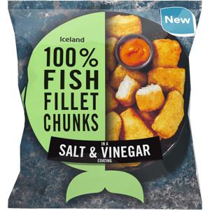 Iceland 100% Fish Fillet Chunks in a Salt & Vinegar Coating 400g