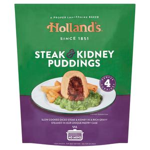 Holland's 4 Steak & Kidney Puddings