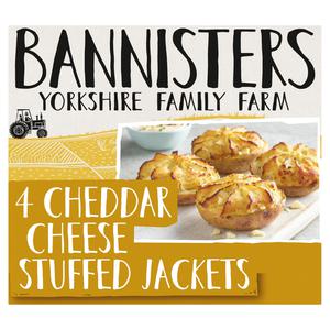 Bannisters Yorkshire Family Farm 4 Cheddar Cheese Stuffed Jackets 500g