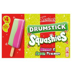 Swizzles Swizzels Drumstick Squashies Cherry & Apple Flavour Lollies 4 x 70ml (280ml)