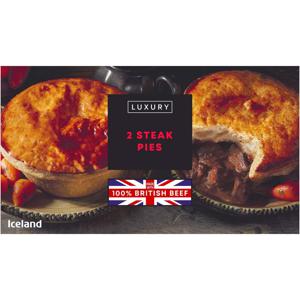 Iceland Luxury 2 Steak Pies 440g