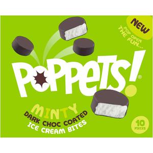 Poppets 10 Minty Dark Choc Coated Ice Cream Bites 120g