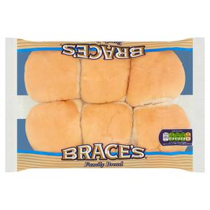 Brace's Family Bread 6 White Baps