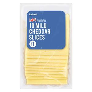 Iceland 10 Mild Cheddar Slices 250g