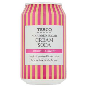 Tesco No Added Sugar Cream Soda 330Ml