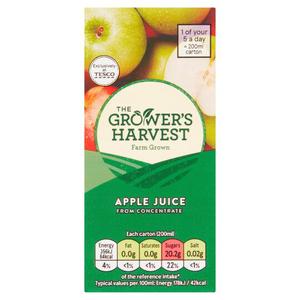 Growers Harvest Apple Juice From Concentrate 200Ml