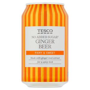 Tesco No Added Sugar Ginger Beer 330Ml