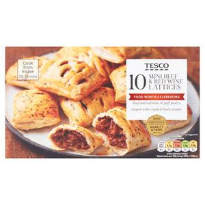 Tesco 10 Mini Beef & Red Wine Lattices 300G