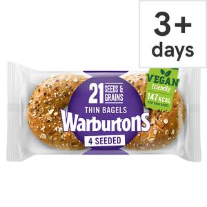 Warburtons Warburton Thin Sliced Bagels 21 Seeds & Grains