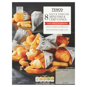 Tesco 8 Fish & Chip Cones 310G