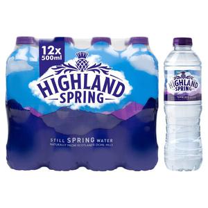 Highland Spring Still Bottled Water 12 X 500Ml