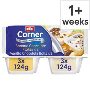 Muller Corner Vanilla & Banana Chocolate Balls & Flakes 6 X 124G