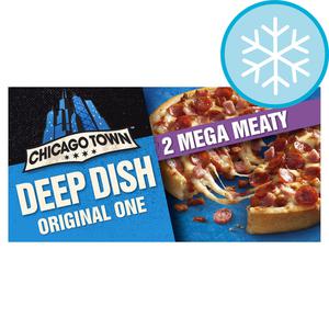 Chicago Town Deep Dish Mega Meaty Pizzas 2 X 157G