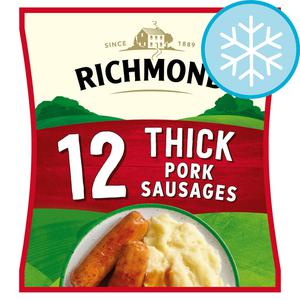 Richmond 12 Frozen Thick Pork Sausages 516G