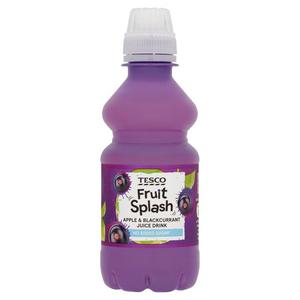 Tesco Fruit Splash No Added Sugar Apple & Blackcurrant Juice Drink 250Ml