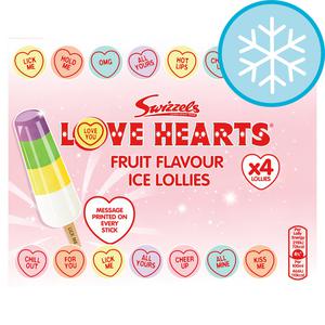 Swizzels Love Hearts Lollies 4X65ml