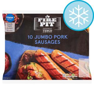 Tesco Fire Pit 10 Jumbo Pork Sausages 800G